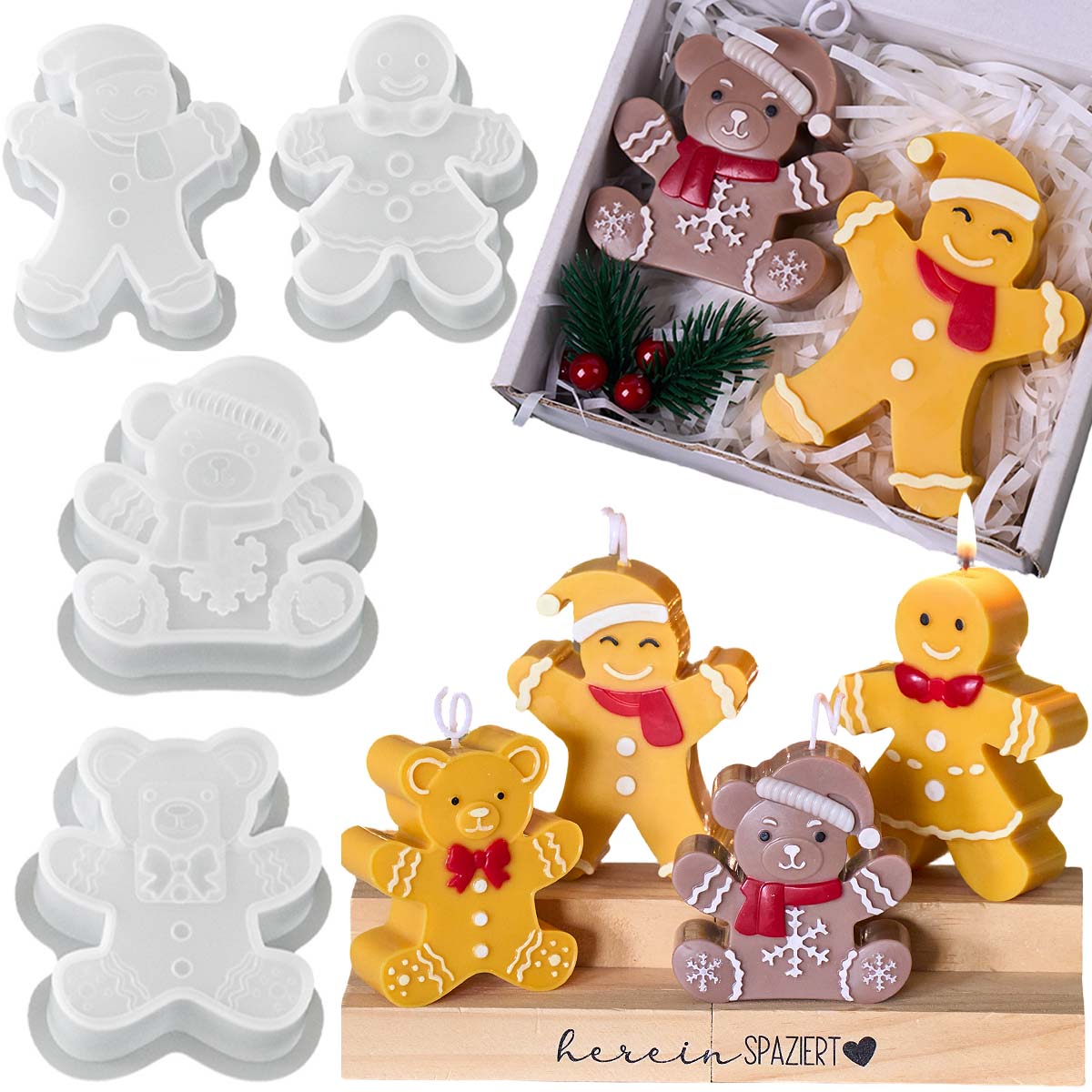 Gingerbread Man Bear Silicone  - огляд і ціна Soap Making Gifts