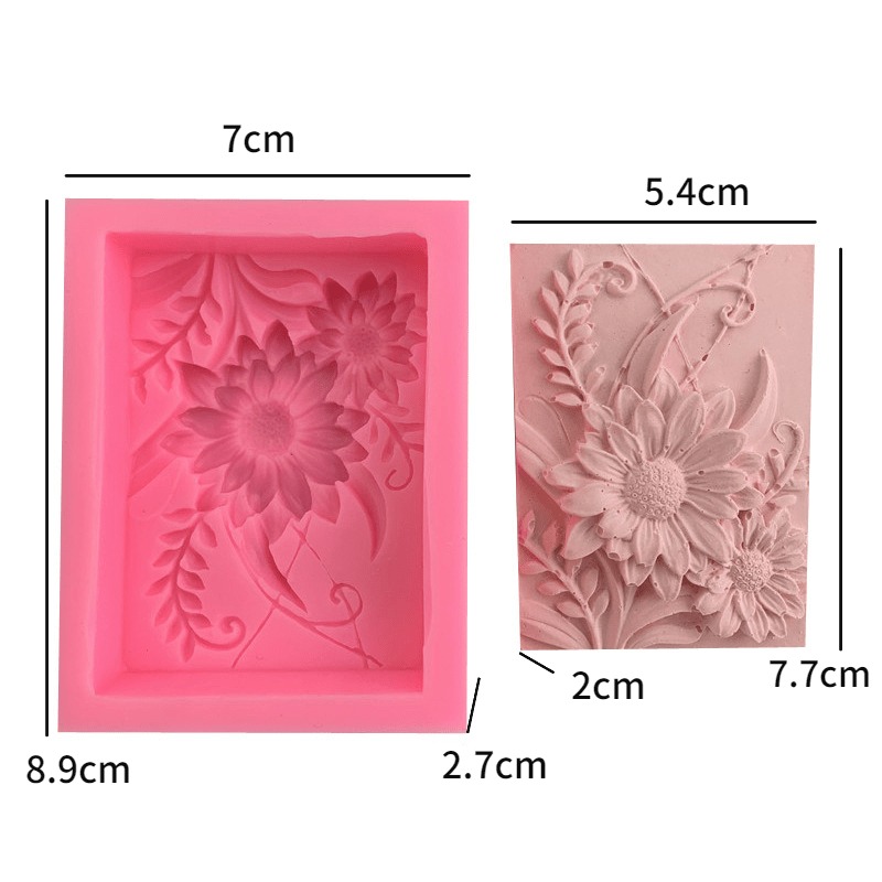 1pc 3D Square Rose Flower Sili - огляд і ціна Soap Making Kit For Beginners